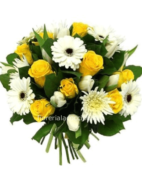 Bouquet Fiori Misti Giallo/Bianco