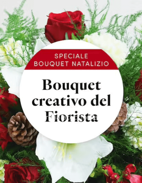 Omaggio Floreale scelto dal Fiorista Natalizio Bianco/Rosso